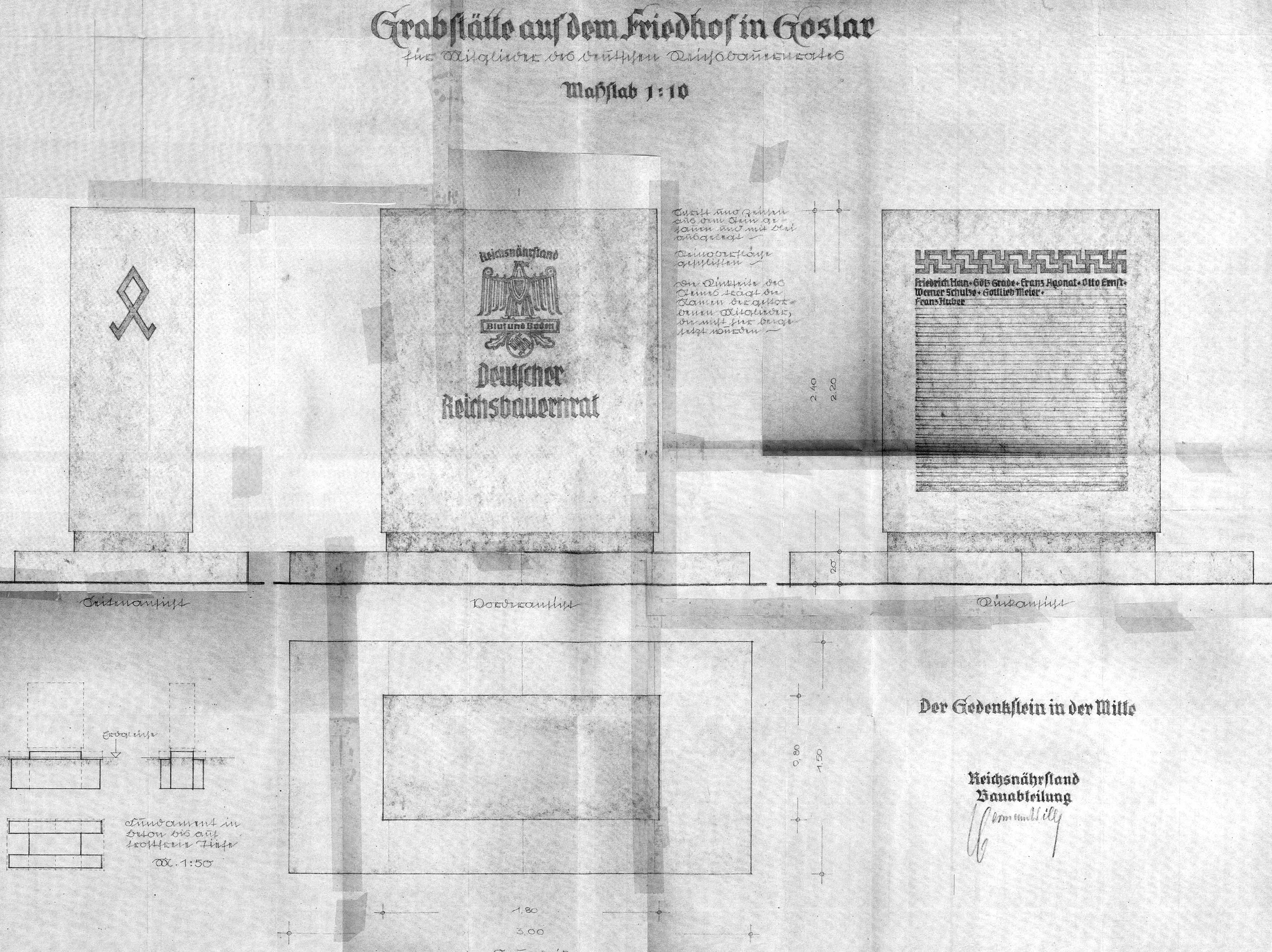 Pläne der RBR-Grabstätte